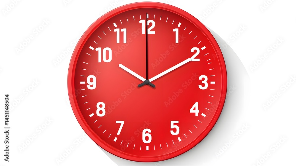 Stylish modern wall clock on white background - vector illustration Stylish modern wall clock on white background - vector illustration