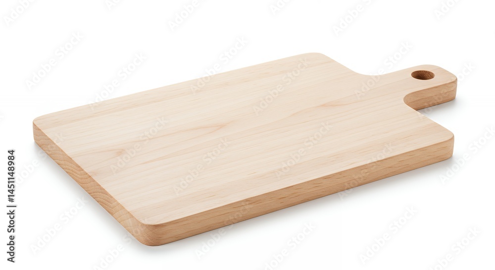 Wooden cutting board isolated on white background with handle Wooden cutting board isolated on white background with handle