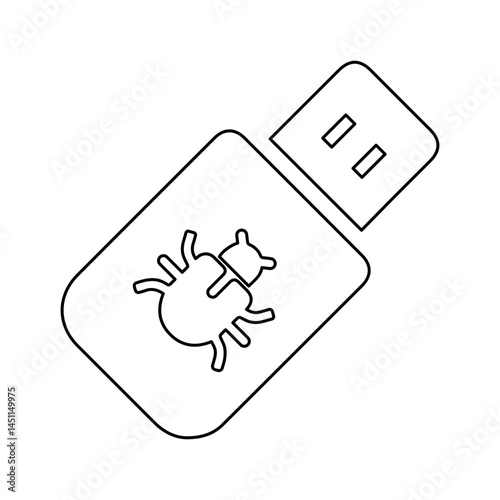 flash drive infection line icon