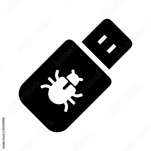 flash drive infection glyph icon