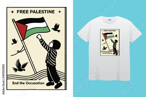 Our voices will never be silenced-Free gaza free Palestine, Pray for Palestine flag wallpaper, flyer, banner, post, slogan and t-shirt design vector illustration.