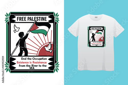 Our voices will never be silenced-Free gaza free Palestine, Pray for Palestine flag wallpaper, flyer, banner, post, slogan and t-shirt design vector illustration.