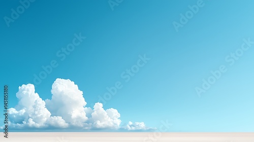 Anime Style White Clouds in a Blue Sky Landscape