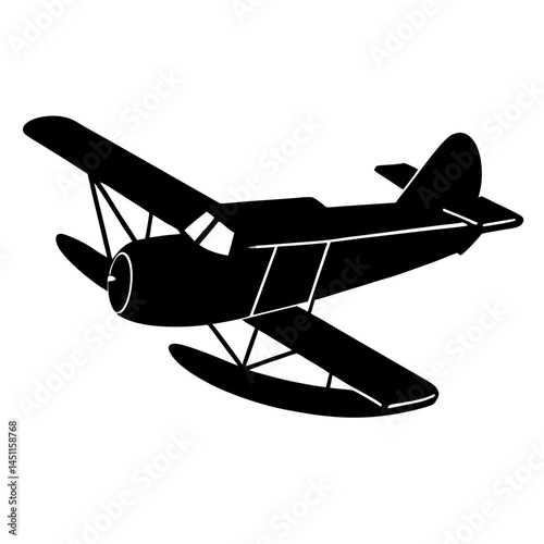 Minimal Seaplane Vector on White