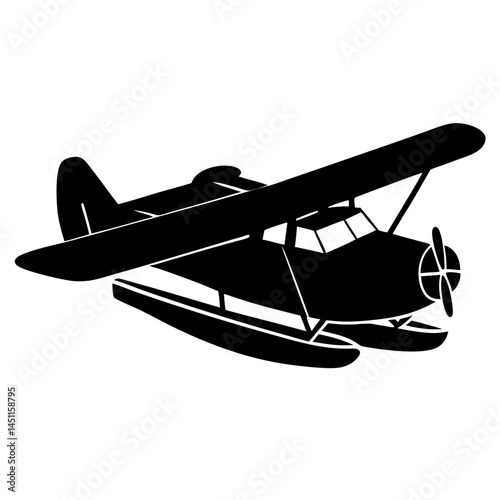 Minimal Seaplane Vector on White