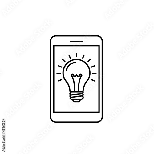 Smartphone Displaying Lightbulb Idea Illustration  