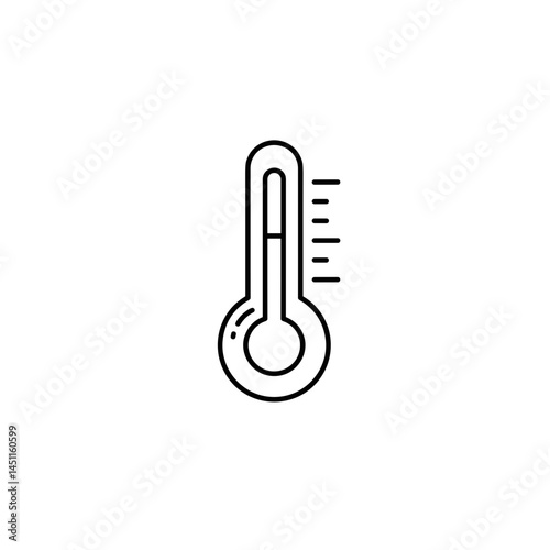 Thermometer icon in minimalist style, monochrome design  