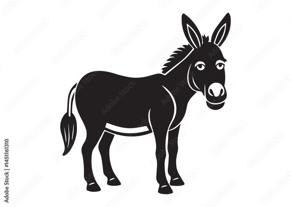 Funny Donkey icon, Donkey Humorous silhouette Vector Funny Donkey icon, Donkey Humorous silhouette Vector