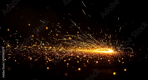 Golden Spark Explosion – Abstract Light Energy Background
