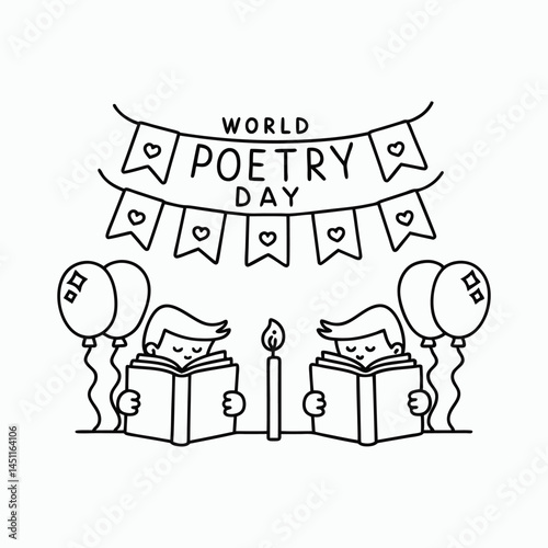 World Poetry Day Celebration Typography Design.