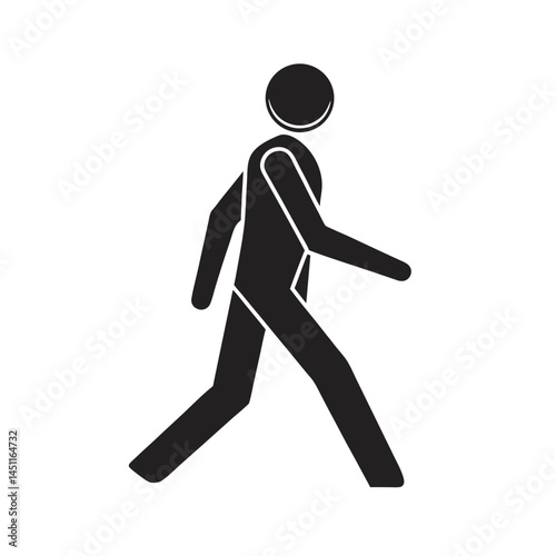  Walking figure black silhouette vector art illustration
