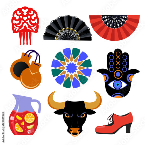 set of andalusian vector symbols