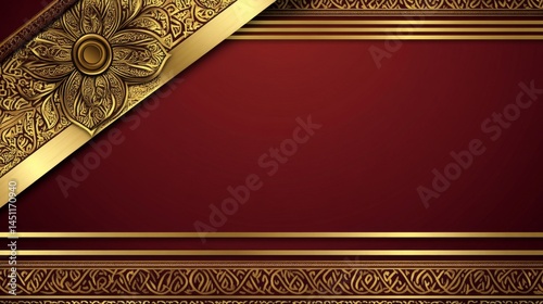Luxury Gold Islamic Design Background red and gold background