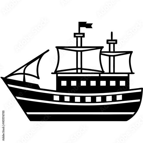 Minimal Frigate Vector on White