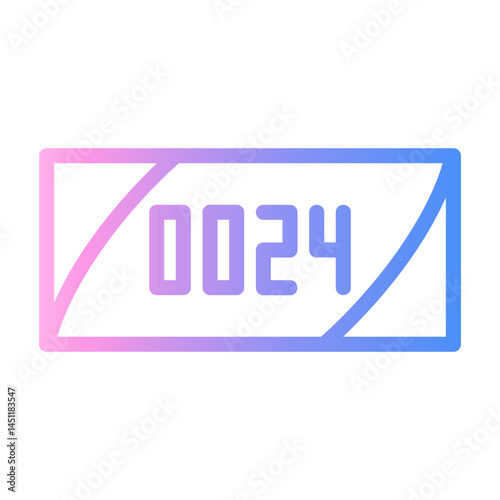 race number Line Gradient Icon
