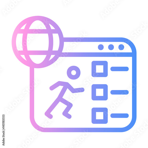 marathon website Line Gradient Icon