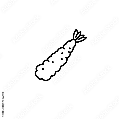 Tempura Shrimp Illustration on White Background  