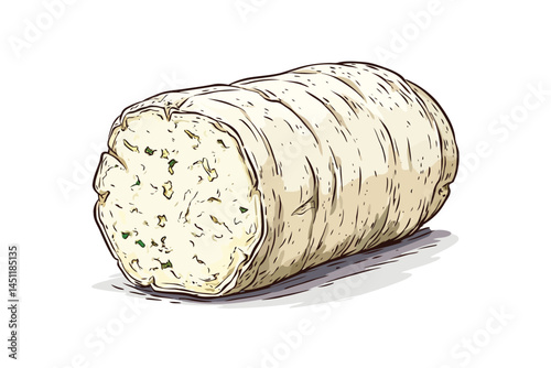 Stick of a goat cheese isolated isolated