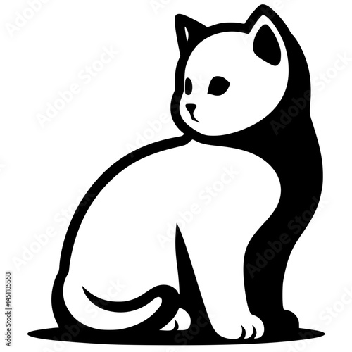 Cute kitten silhouette