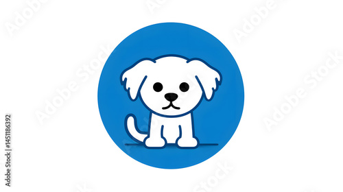 Professional No Dog Pooping Doodle Blue Line Sign on White Background Illustration