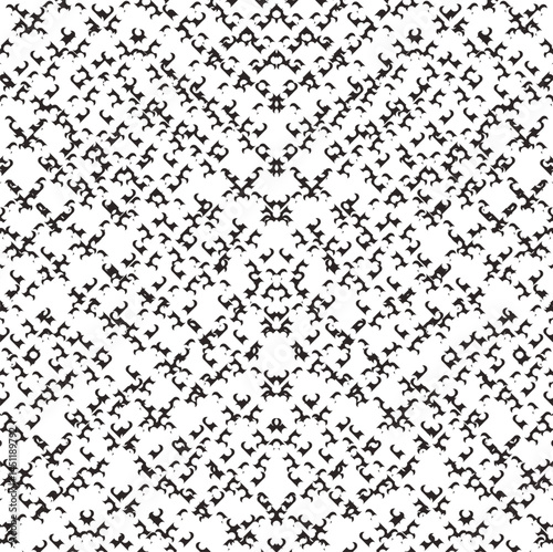 Symmetrical texture with sharp, pitted spots.