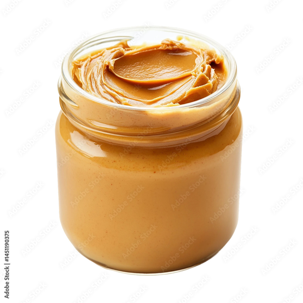 Jar of peanut butter isolated white and transparent background. Jar of peanut butter isolated white and transparent background.