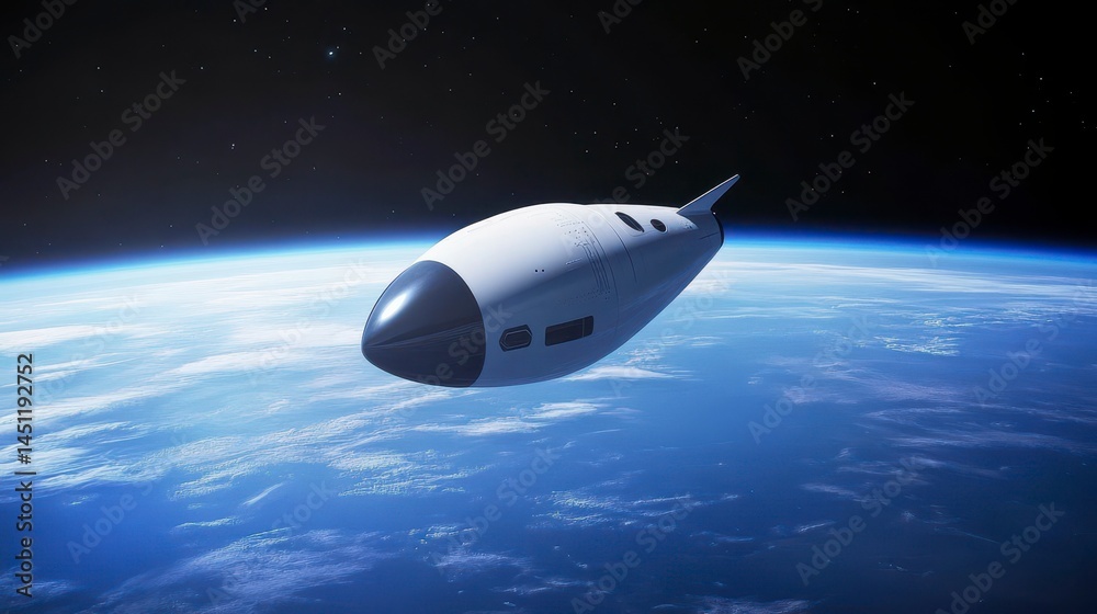Futuristic spacecraft soaring above a vibrant blue Earth with a backdrop of stars and cosmic scenery Futuristic spacecraft soaring above a vibrant blue Earth with a backdrop of stars and cosmic scenery