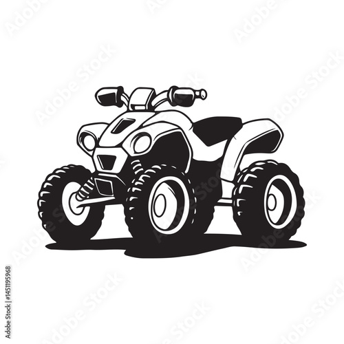 Atv vector graphic illustration of all terrain vehicle for off roading and outdoor adventure sport design silhouette