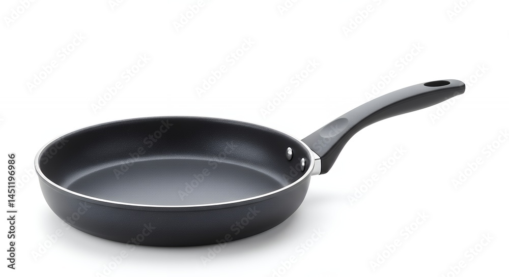 Dark gray frying pan on white background Dark gray frying pan on white background