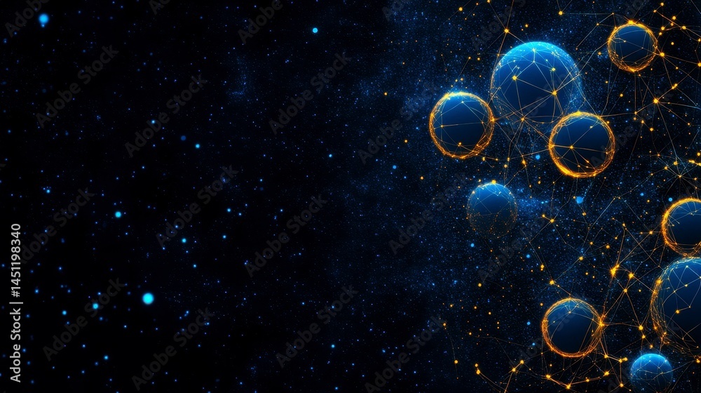 A mesmerizing visualization of interconnected spheres in a cosmic landscape, representing the vastness of space and data connectivity. A mesmerizing visualization of interconnected spheres in a cosmic landscape, representing the vastness of space and data connectivity.
