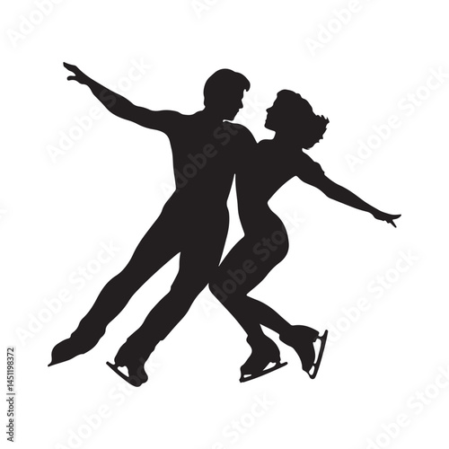 Figure skating silhouette vector image for ice skating lovers and winter sports enthusiasts design element