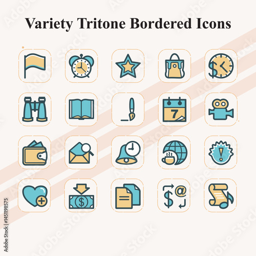 Variety Tritone Bordered Icons