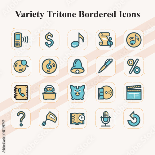 Variety Tritone Bordered Icons