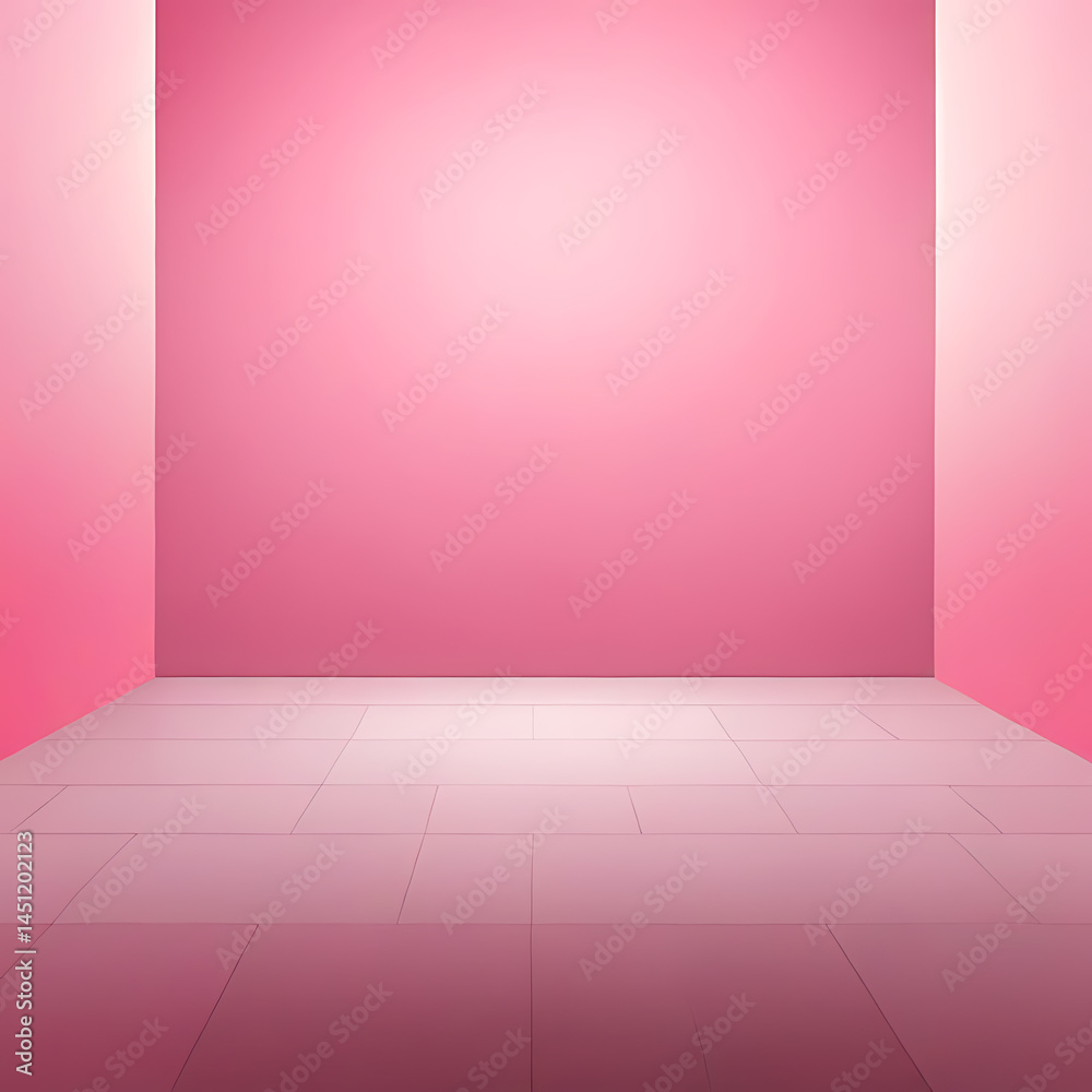Empty red room interior with smooth pink walls and wooden floor background design ai Empty red room interior with smooth pink walls and wooden floor background design ai