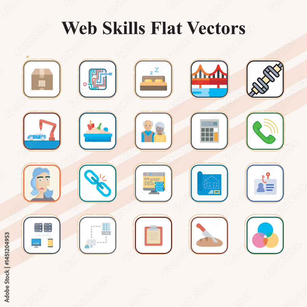Web Skills Flat Vectors Web Skills Flat Vectors