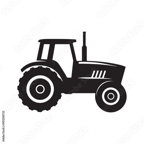 Tractor silhouette vector image for farming agriculture and rural lifestyle design and graphic resources