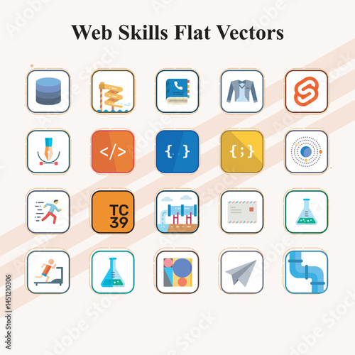 Web Skills Flat Vectors A Collection of Icons