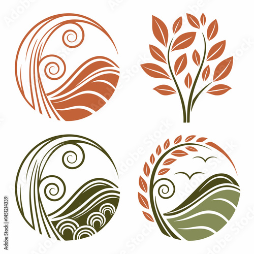 Elegant Nature Inspired Vector Design Collection For Logos And Branding Material