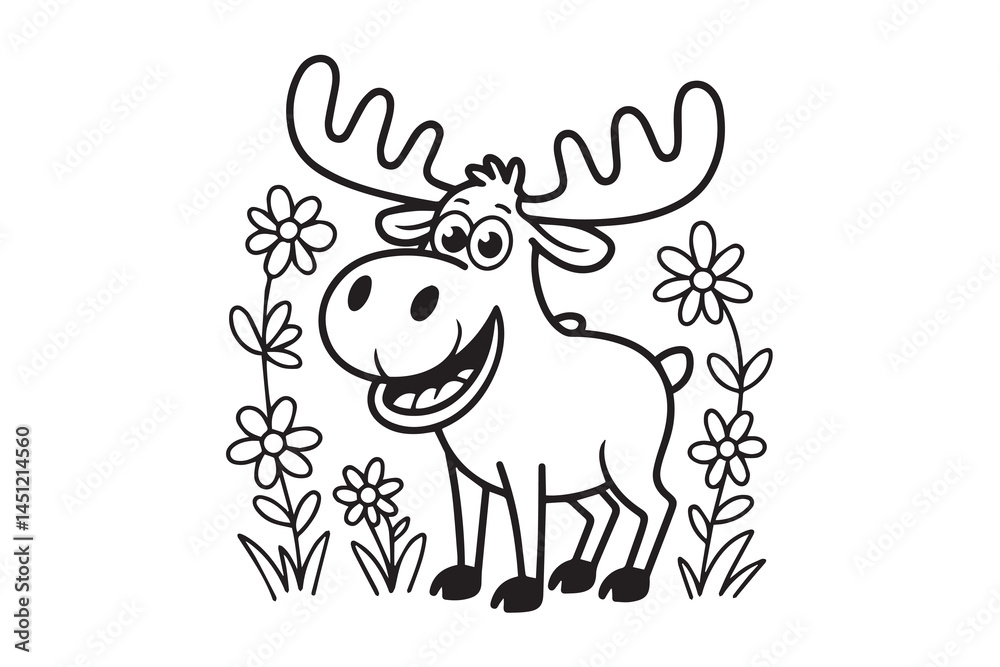 Fototapeta premium cartoon moose silhouette vector