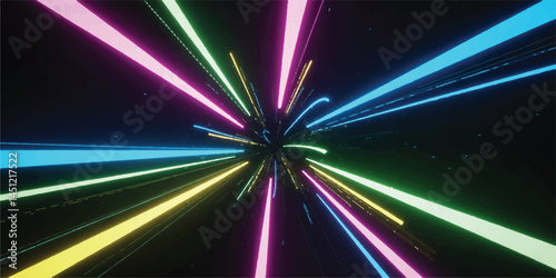Neon Light Explosion eps background