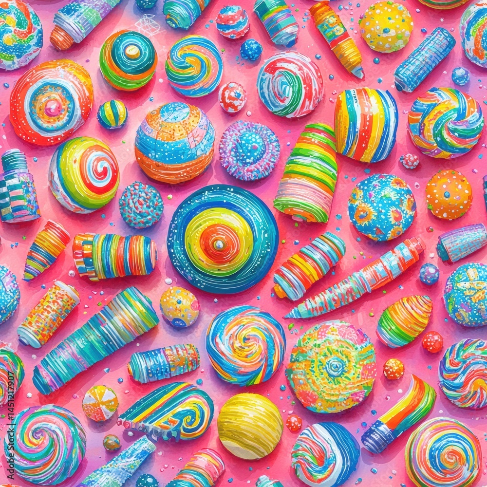 Obraz premium A vibrant and playful collection of colorful loy loy loy loy loy loy loy loy lo shapes