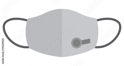 Sponge mask with air purifier flat icon isolated on white background.