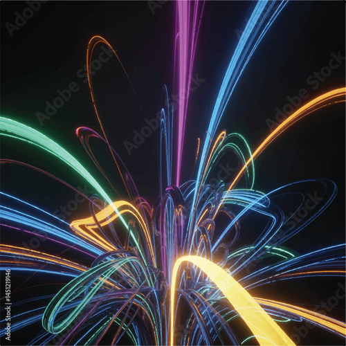 Neon Light Explosion eps background