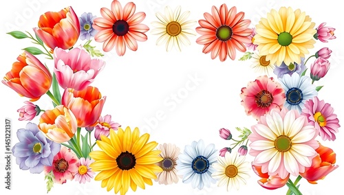 Spring Blossom Square Frame for Poster and Invitation Design