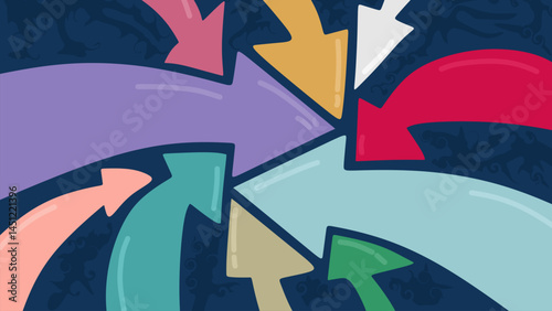 Symbol of some colorful arrows. Cartoon arrow vector,arrow illustration,
