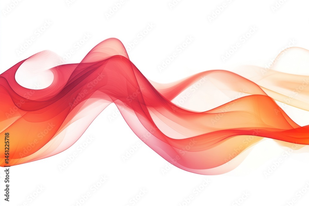 Naklejka premium Abstract red orange wave design, white background, website banner
