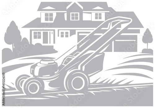 Grass cutter vector illustration 