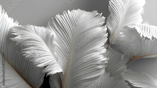 Elevate Your Designs with Tropical Palm Leaf Texture in Clean White Bright Modern Minimalist Decor