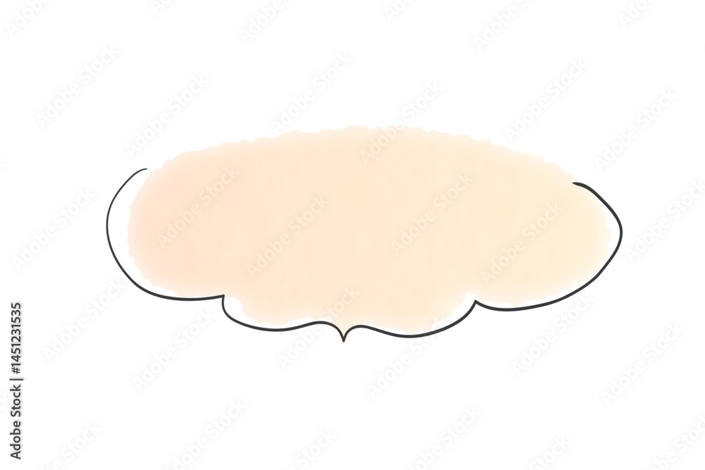 Fototapeta premium ピンクのシンプルな水彩風の吹き出し