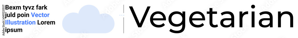 Blue rounded cloud beside bold Vegetarian text in black, aligning with eco-conscious, sustainability, lifestyle branding. Ideal for health, wellness, food, environment, minimal design apps simple Blue rounded cloud beside bold Vegetarian text in black, aligning with eco-conscious, sustainability, lifestyle branding. Ideal for health, wellness, food, environment, minimal design apps simple